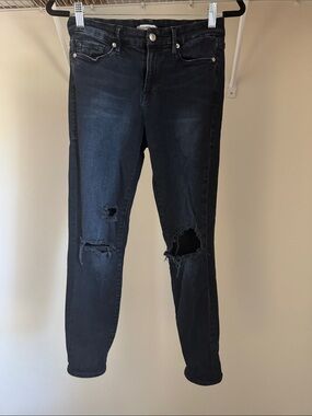 Good American Dark Blue Distressed Skinny Jeans